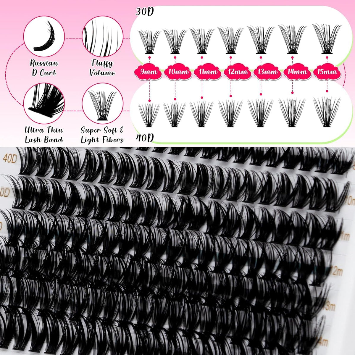 RITALASH cluster lashes in mixed lengths from 9-15mm