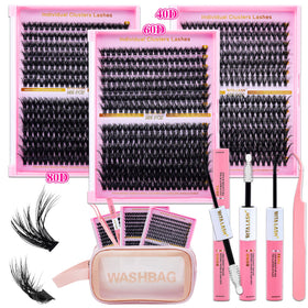 RITALASH DIY Lash Extension Kit including 3 boxes of cluster lashes