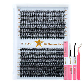 RITALASH DIY Lash Extension Kit with 280 cluster lashes and applicator