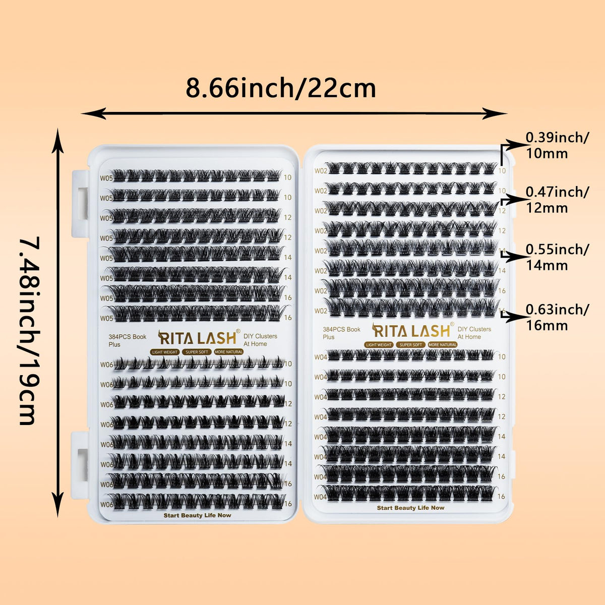 RITALASH Lash Clusters 384pcs with application tools