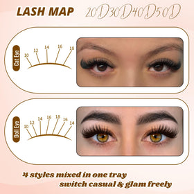 RITALASH Lash Clusters 640PCS natural look on model's eyes