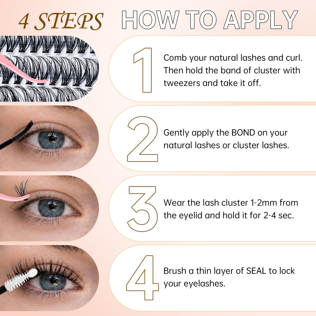RITALASH Lash Clusters 640PCS packaging details