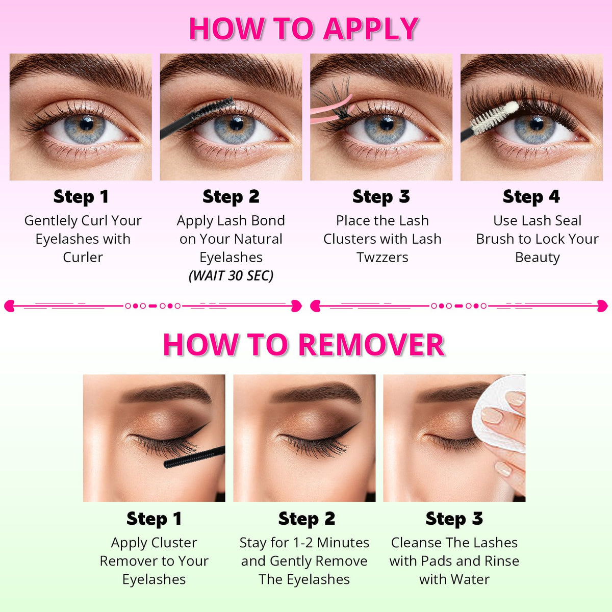 RITALASH Lash Clusters Kit with different lash styles displayed