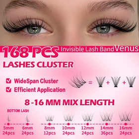 RITALASH Venus Lash Clusters displayed with application tools