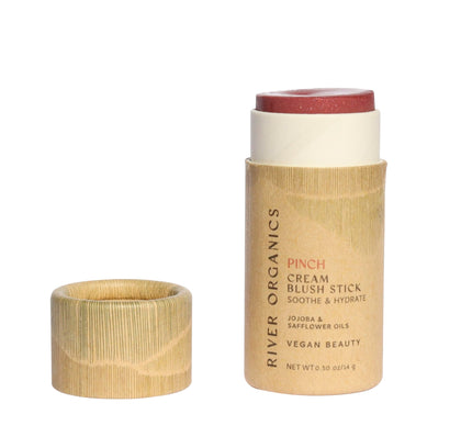 River Organics Cream Blush Stick front view in maroon shade