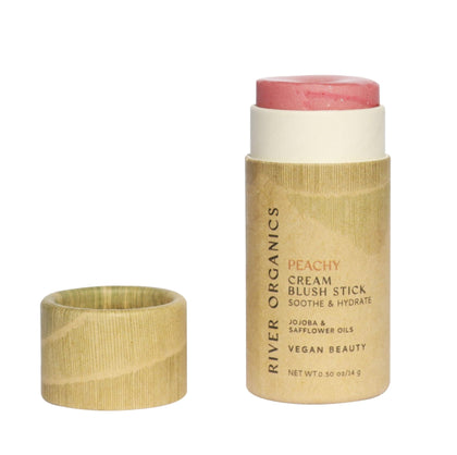 River Organics Cream Blush Stick Peachy front view