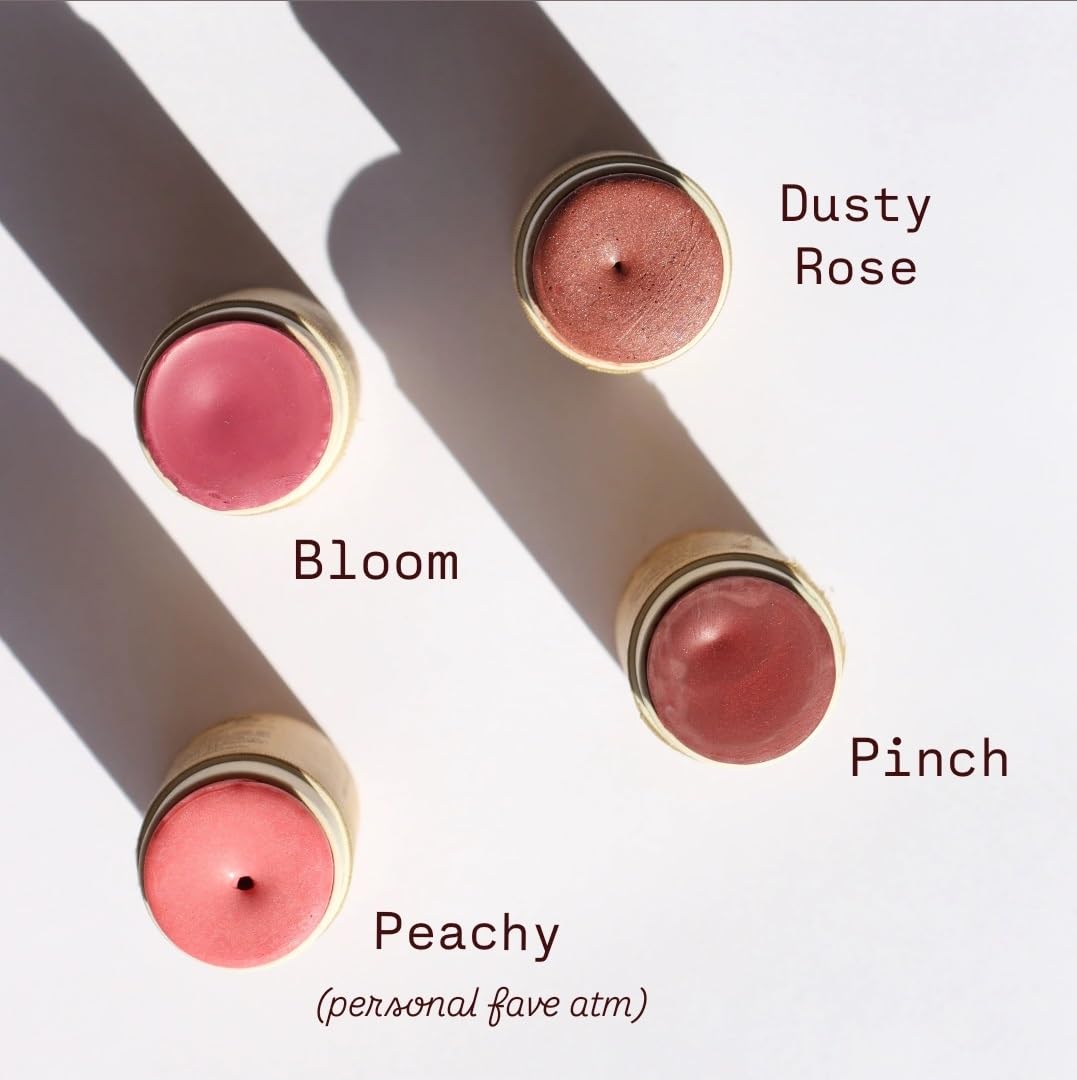 River Organics Cream Blush Stick Peachy in hand