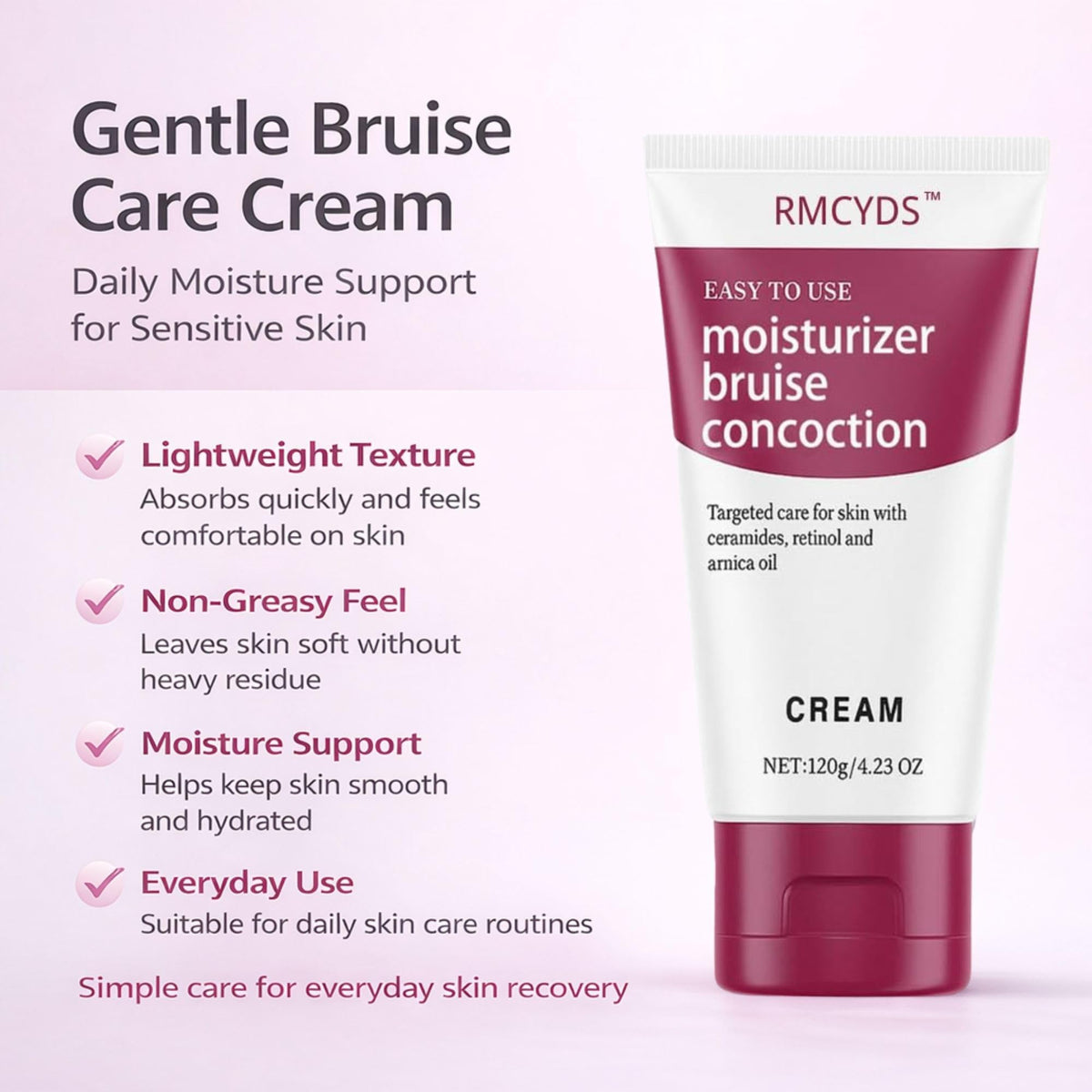 RMCYDS Arnica Bruise Cream showing texture on hand