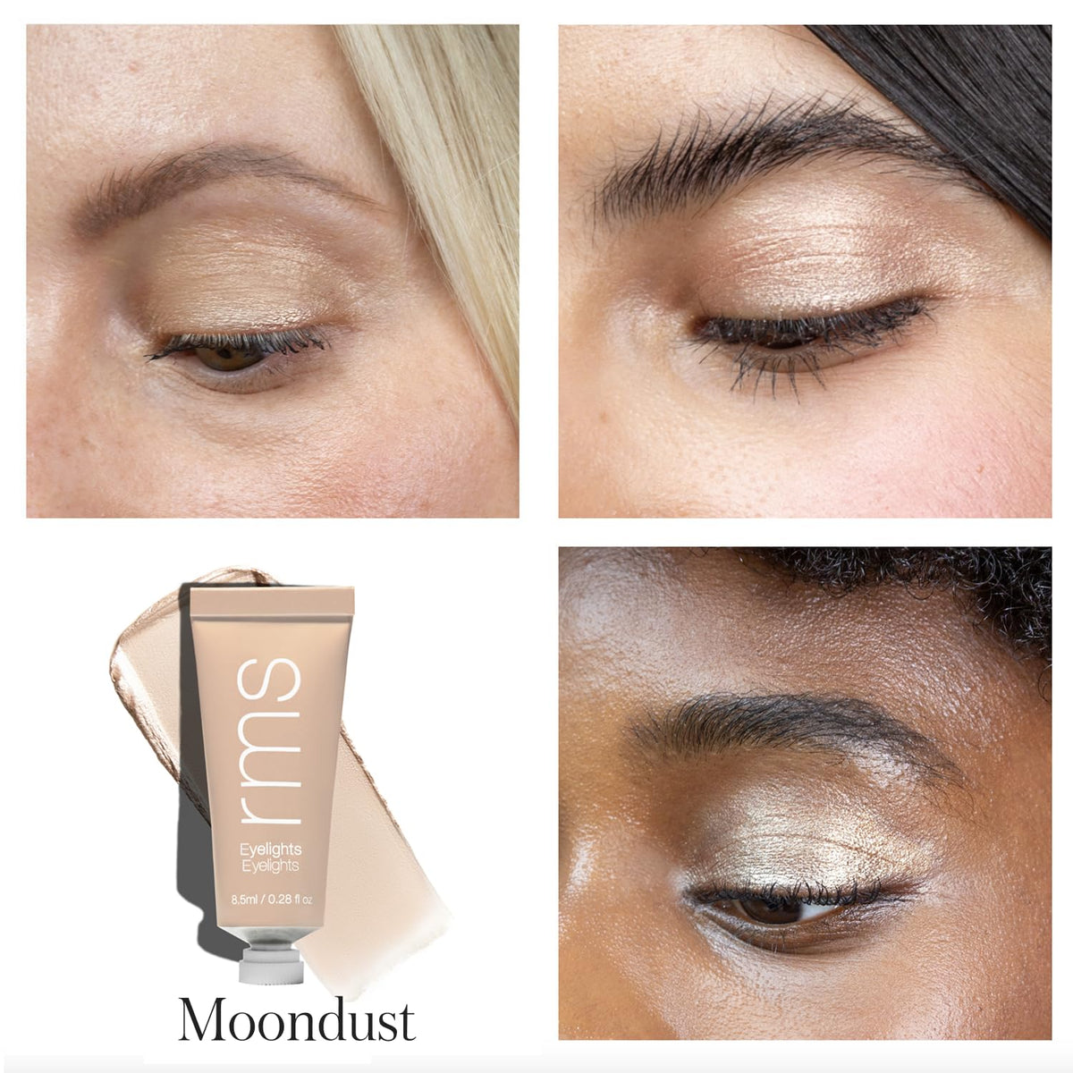 RMS Beauty Eyelights Cream Eyeshadow back view with ingredient list