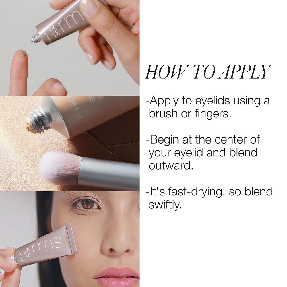 RMS Beauty Eyelights Cream Eyeshadow in use on model