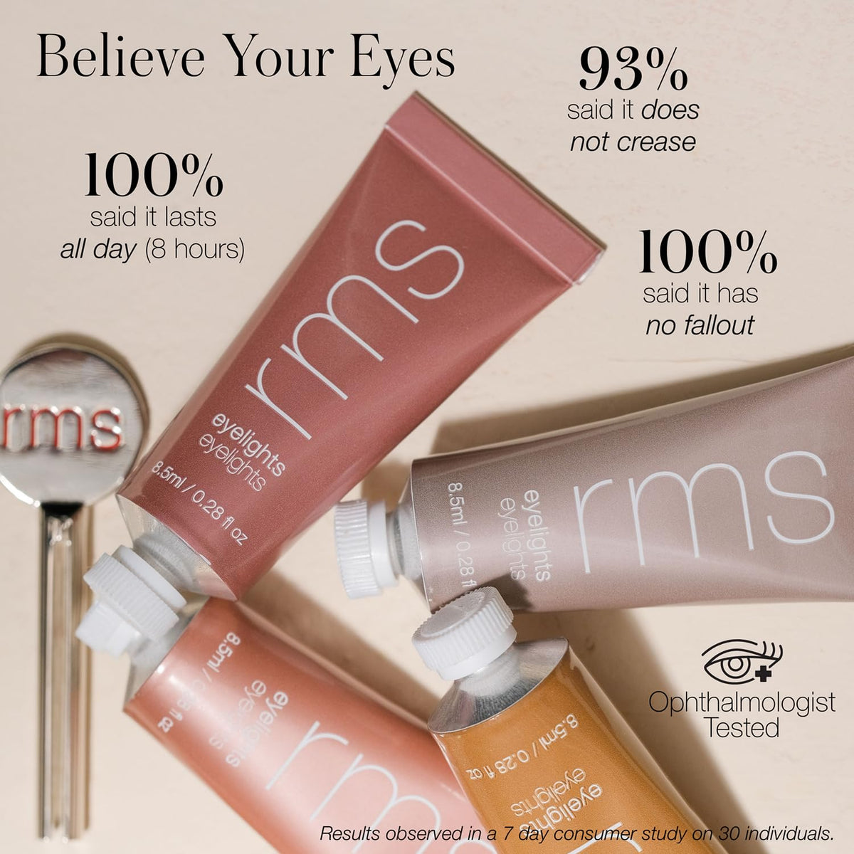 RMS Beauty Eyelights Cream Eyeshadow texture on fingertips