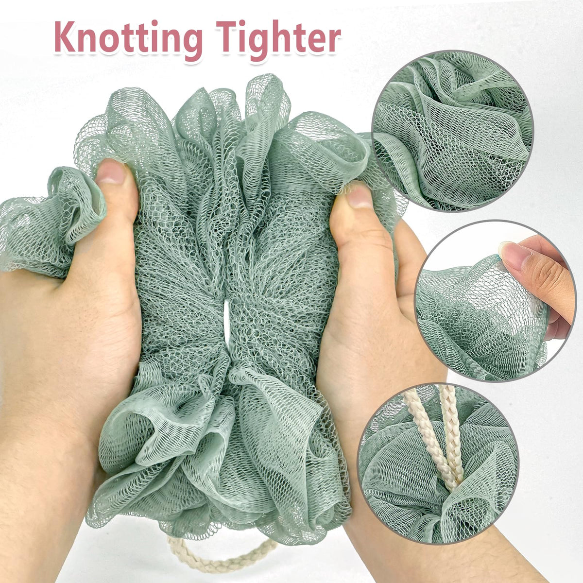 RNOAFMU loofah sponge in white with soft texture