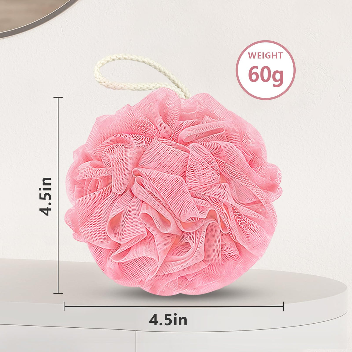 RNOAFMU loofah sponge showing vibrant pink colour