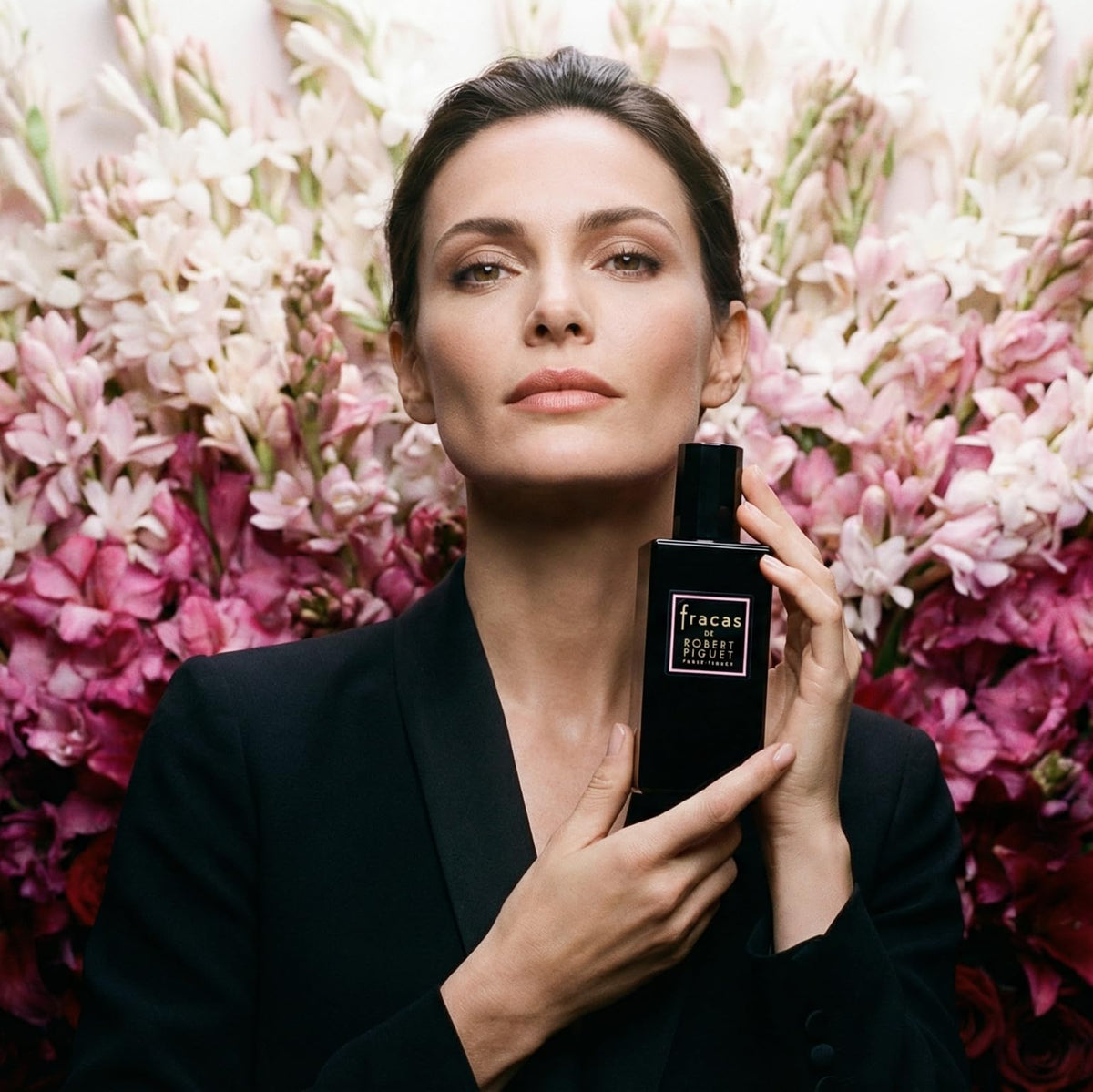 Robert Piguet Fracas Eau de Parfum displayed on vanity
