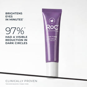 RoC Brightening 5 in 1 Eye Cream application on skin