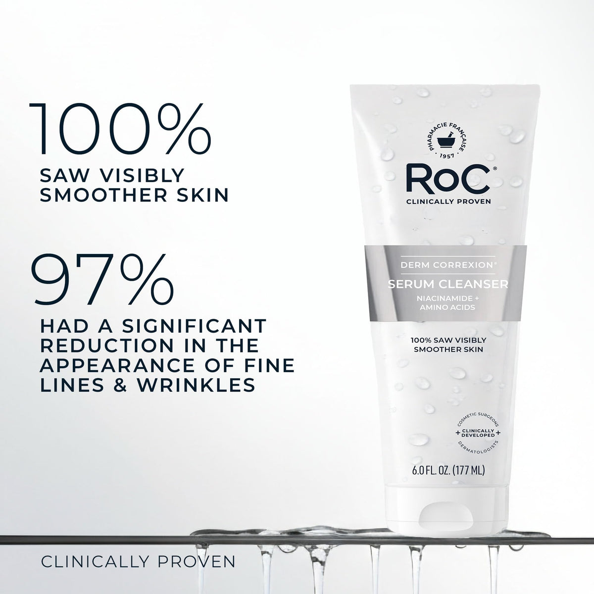 RoC Derm Correxion Serum Cleanser with ingredients list