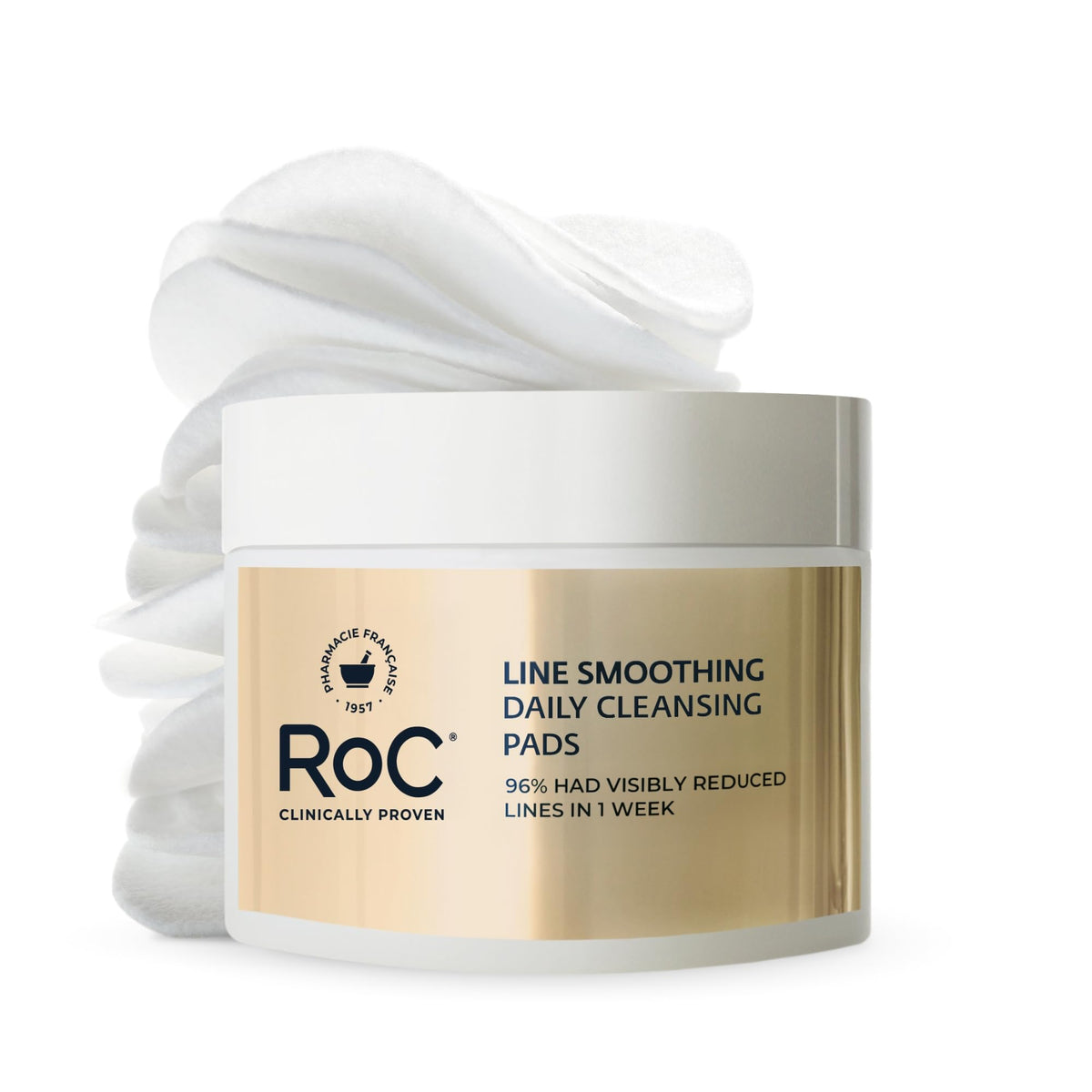 RoC Resurfacing Disks exfoliating makeup remover pads front view