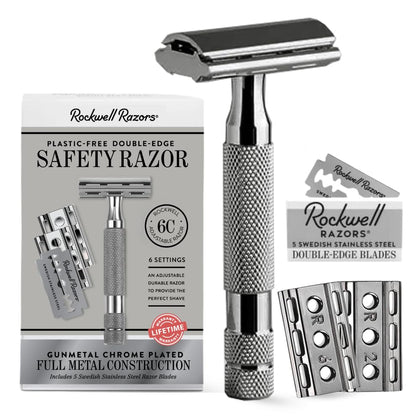 ROCKWELL RAZORS 6C Gunmetal Chrome Safety Razor front view