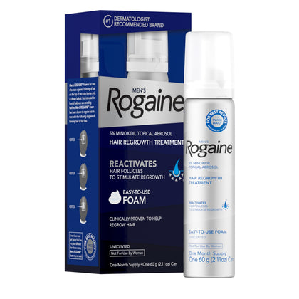 Rogaine Men's 5% Minoxidil Foam 2.11 oz front view