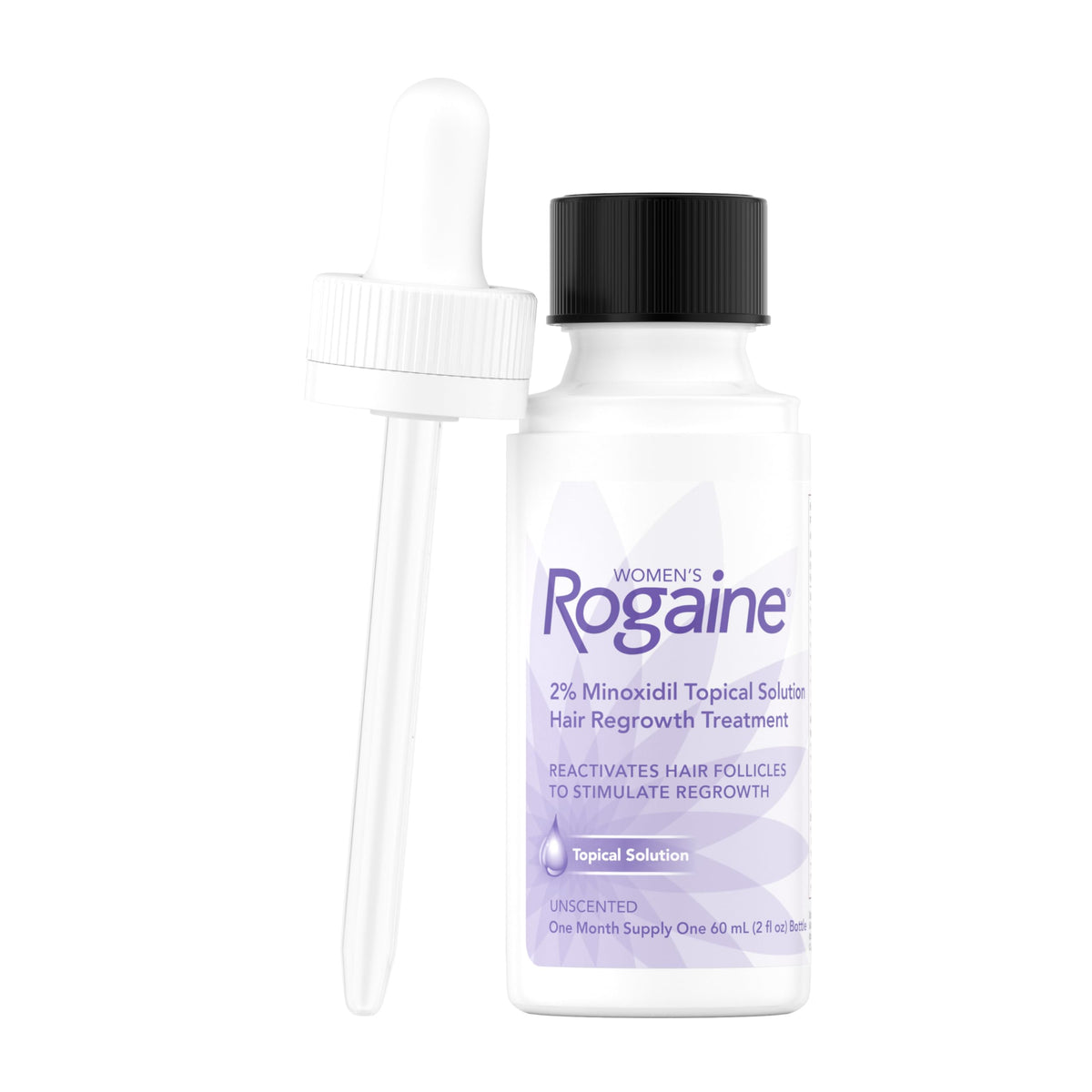 Rogaine Women's 2% Minoxidil bottle with cap