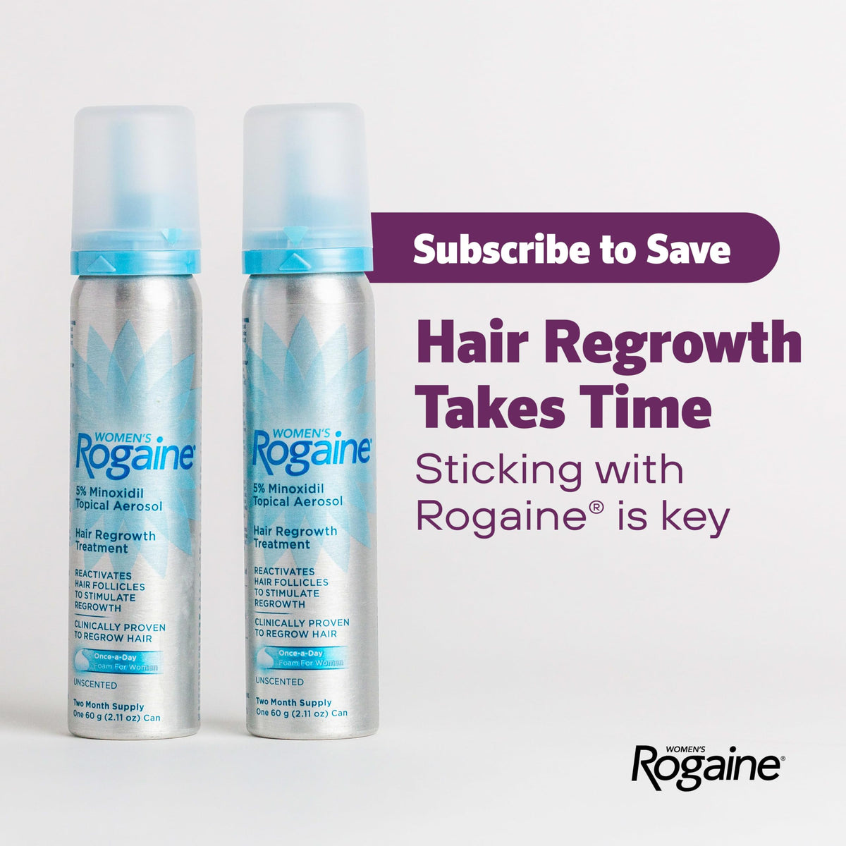 Rogaine Women's Hair Growth Foam 5% Minoxidil with botanical extracts