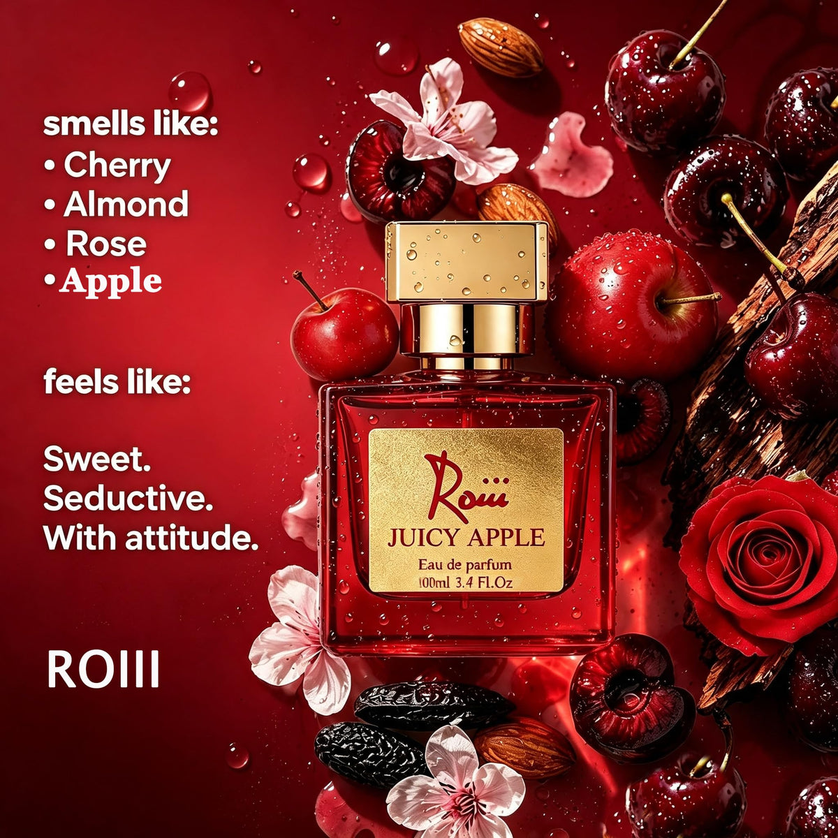 Roiii Juicy Apple Eau de Parfum 100ml bottle side view
