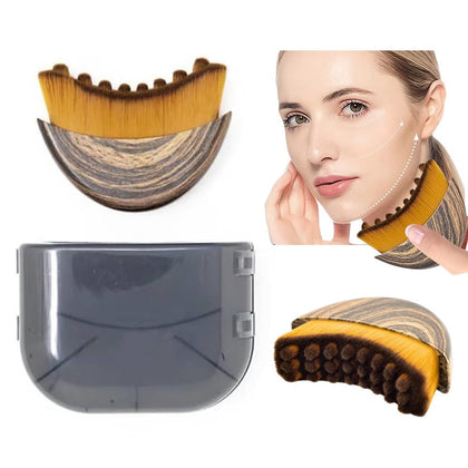 ROKATY Lymphatic Contour Face Brush front view with soft bristles