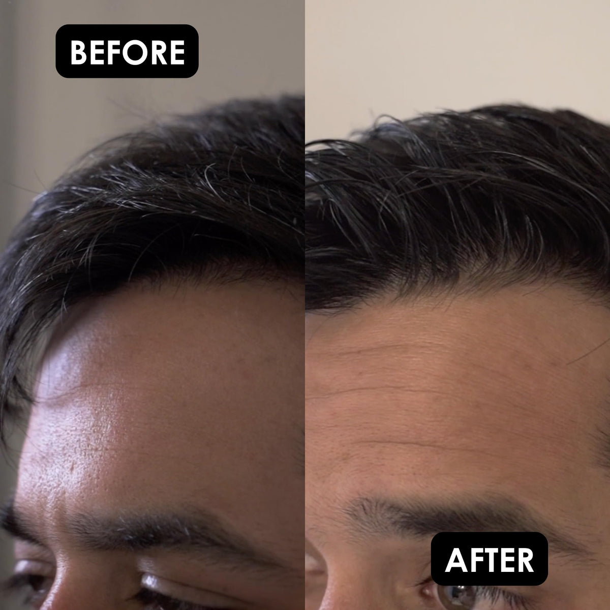 Rolda Black Hair Gel lifestyle scene with man styling hair