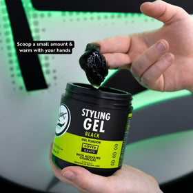 Rolda Black Styling Hair Gel with activated charcoal ingredient