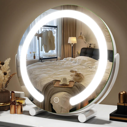 ROLOVE 12 Inch LED Makeup Mirror front view with lights