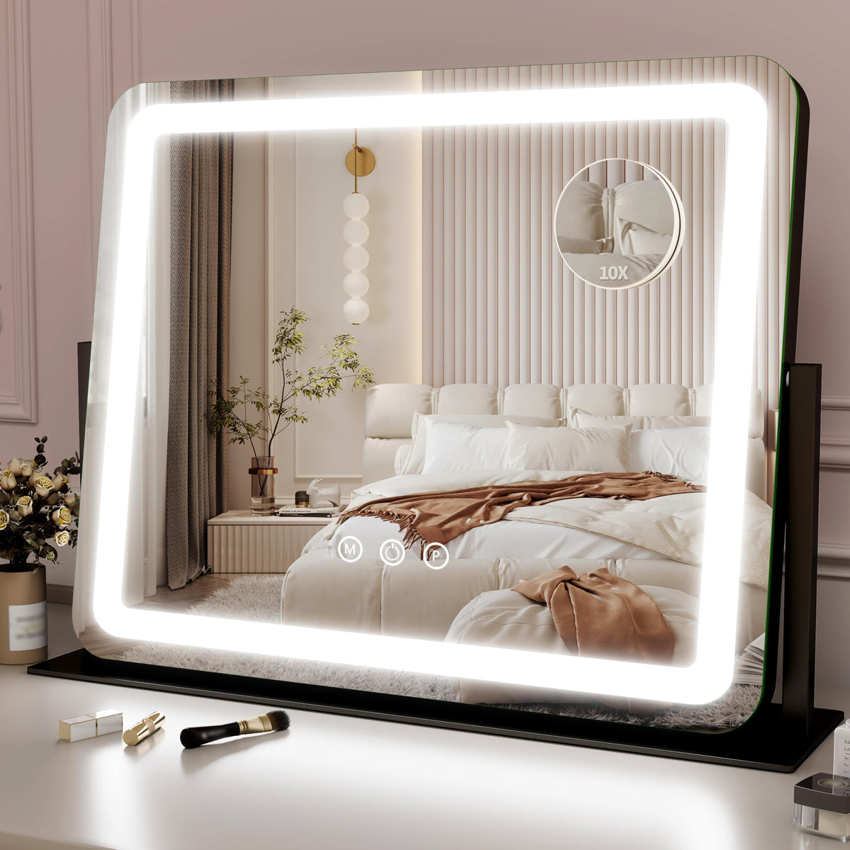 ROLOVE 22x17 Inch Lighted Vanity Mirror front view