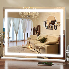 ROLOVE 23x18 Inch Makeup Mirror front view with lights