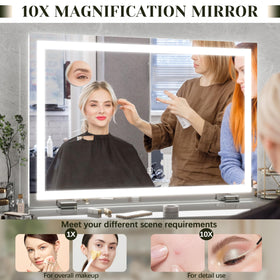 ROLOVE 32x22 Lighted Vanity Mirror in a stylish bathroom setting
