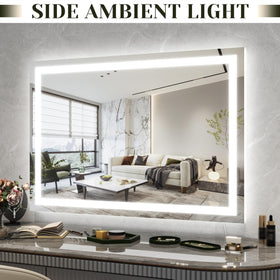ROLOVE 32x22 Lighted Vanity Mirror mounted on wall