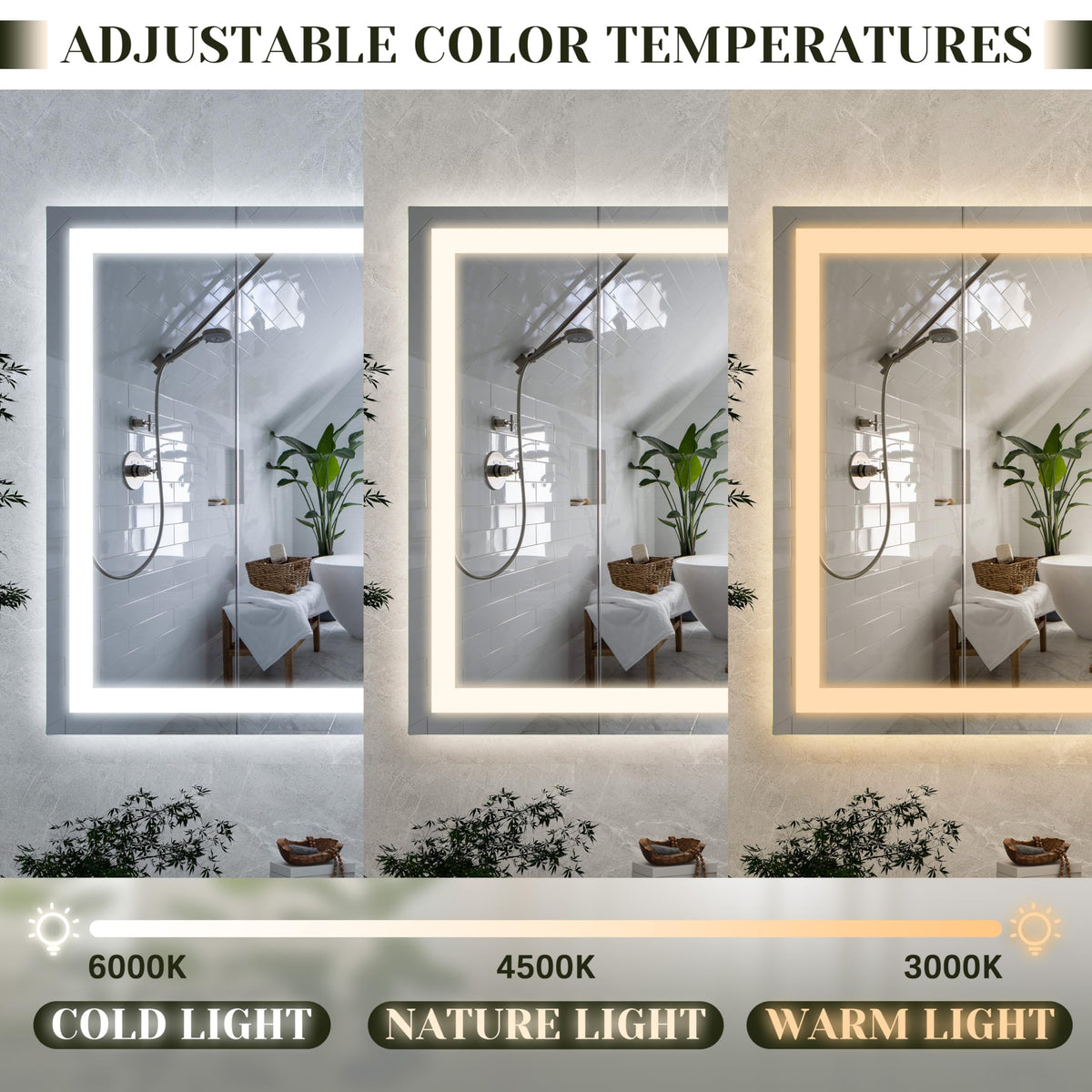 ROLOVE 32x22 Lighted Vanity Mirror with 10X magnifying mirror attached