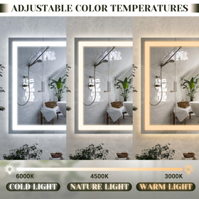 ROLOVE 32x22 Lighted Vanity Mirror with 10X magnifying mirror attached