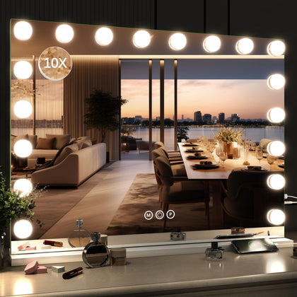 ROLOVE Hollywood Vanity Mirror front view with LED lights
