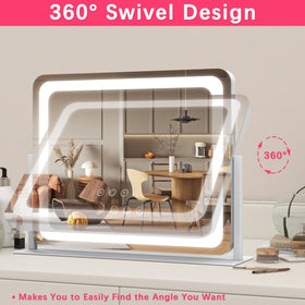 ROLOVE Large Vanity Mirror showcasing natural lighting setting