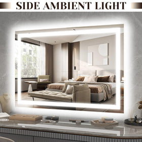 ROLOVE large vanity mirror with 10X magnification feature
