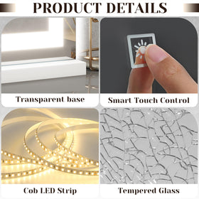 ROLOVE lighted vanity mirror showcasing full-body reflection