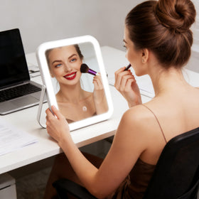 ROLOVE Travel Makeup Mirror side view showing sleek design