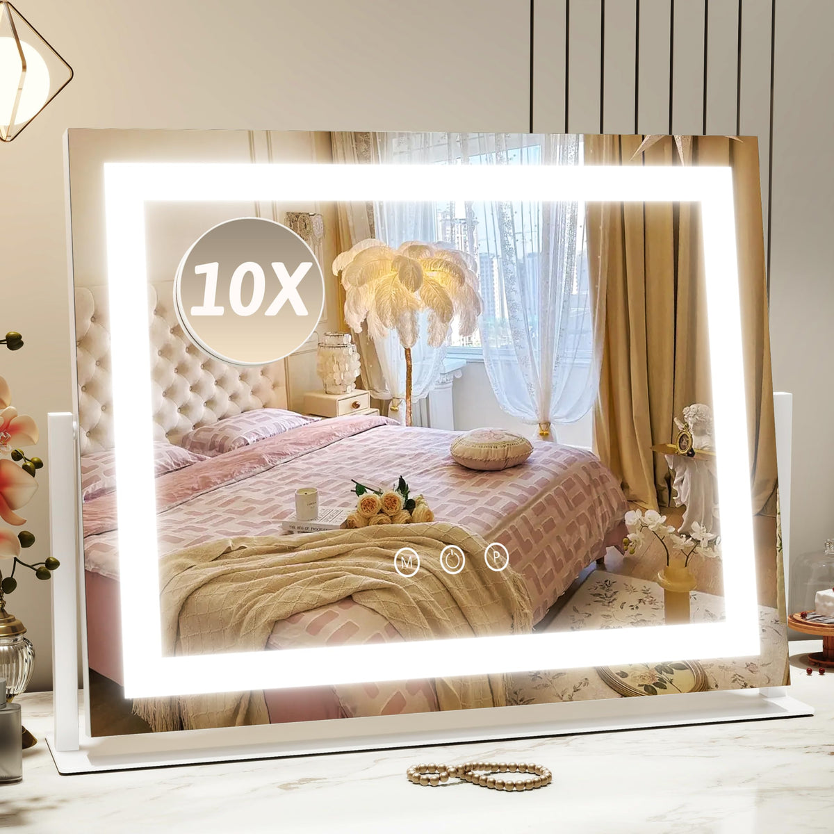 ROLOVE Vanity Mirror 22x18 front view with lights