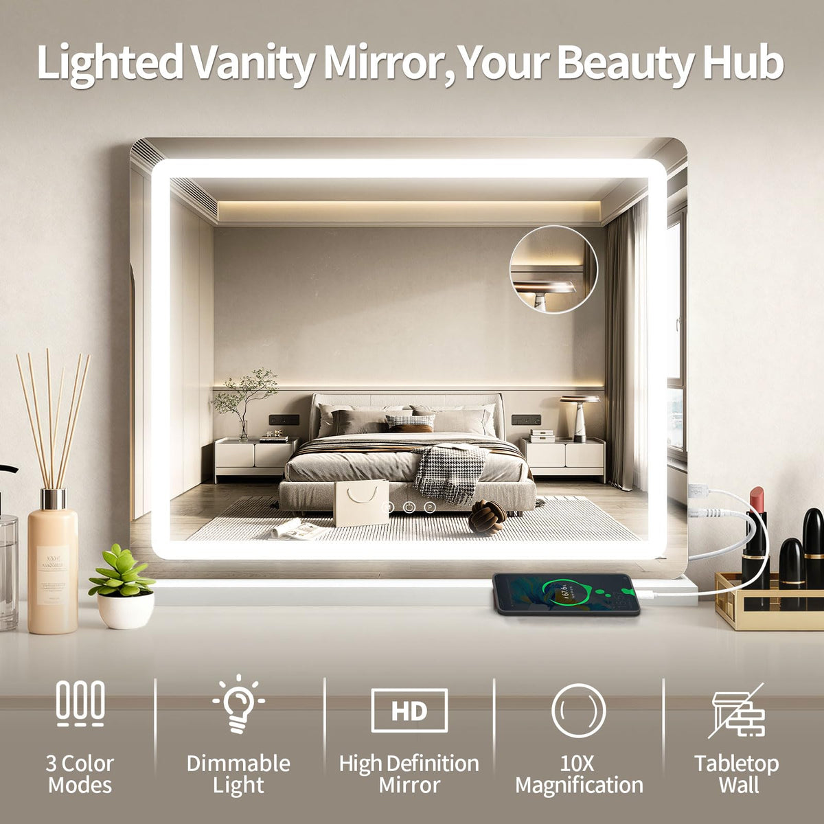 ROLOVE vanity mirror in a stylish bathroom setting