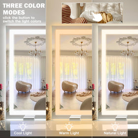 ROLOVE vanity mirror mounted on wall in a stylish bathroom setting
