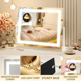 ROLOVE Vanity Mirror on a vanity table with makeup products
