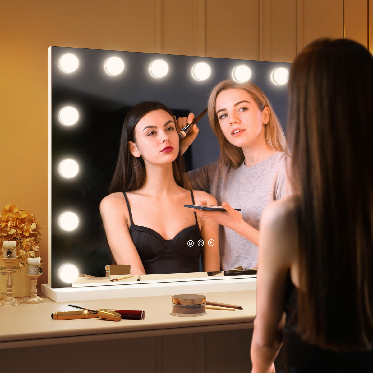 ROLOVE Vanity Mirror with a stylish background