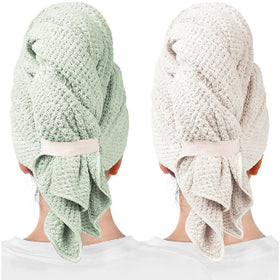 ROLSHOL Microfiber Hair Towel Wraps front view in vibrant colours