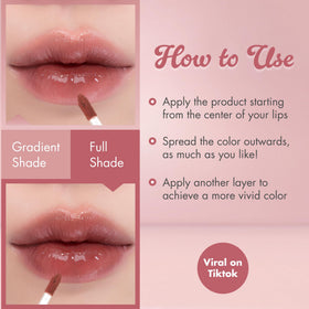 rom&nd Juicy Lasting Tint 21 Deep Sangria on lips