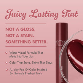 rom&nd Juicy Lasting Tint 21 Deep Sangria swatch on skin