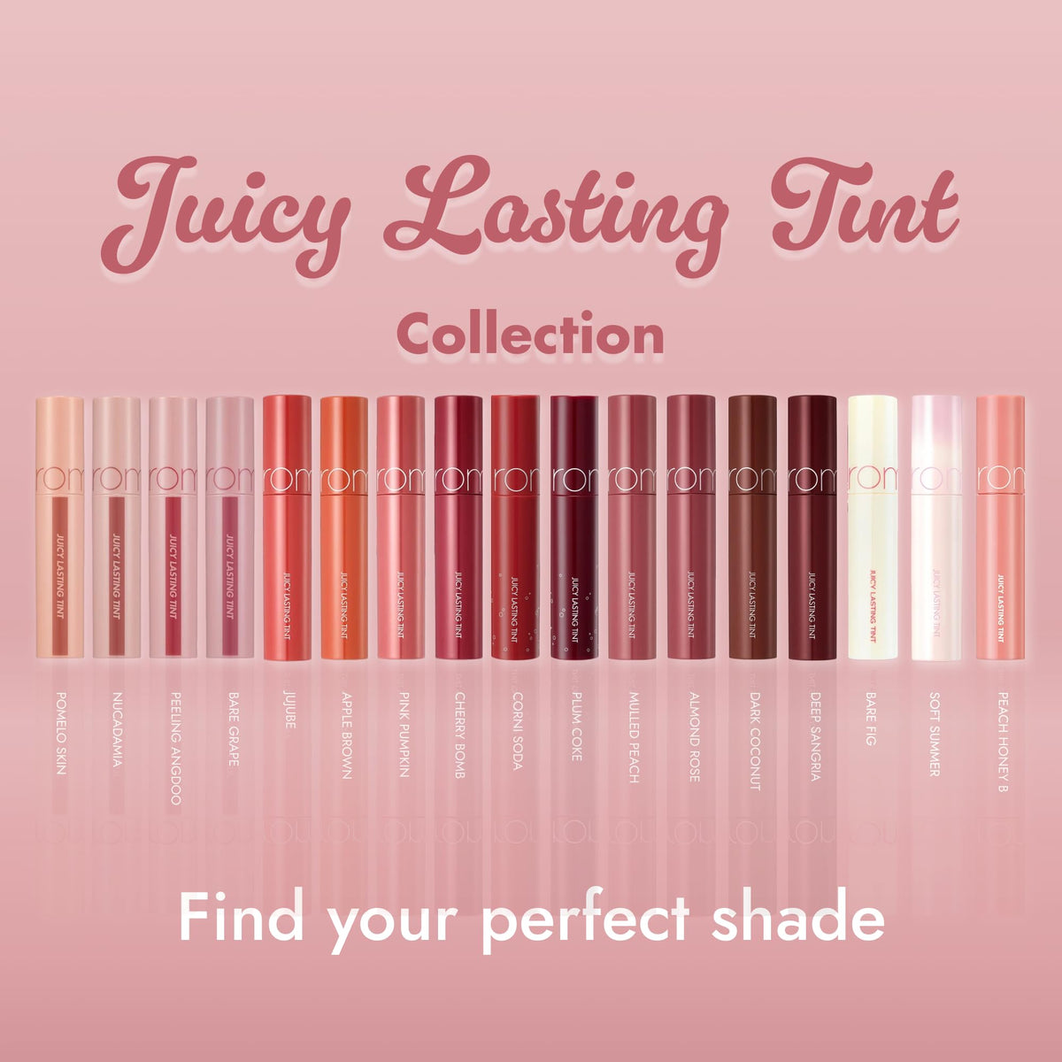 rom&nd Juicy Lasting Tint 24 PEELING ANGDOO with other makeup products